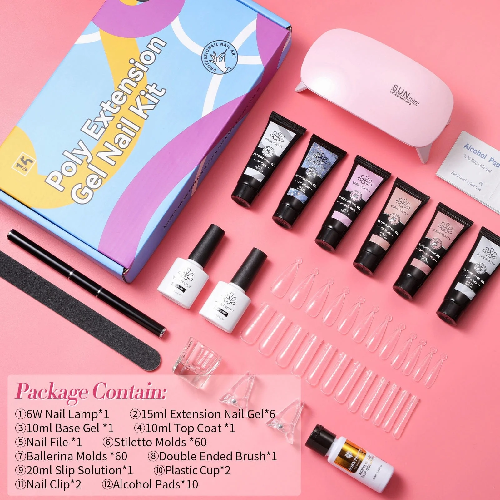 6 Colors Extension Nail Gel Starter Kit - Image 5