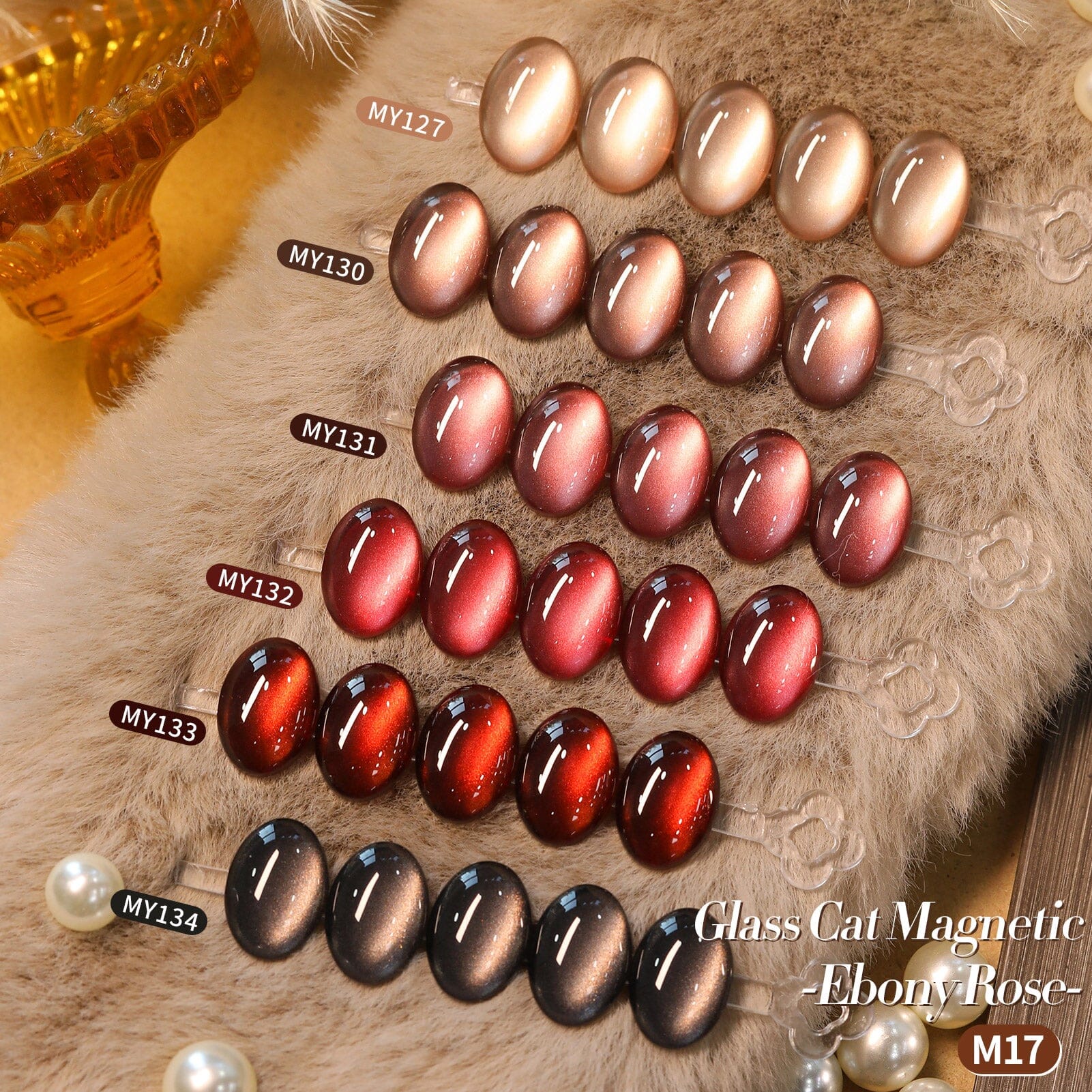 6 Colors Glass Cat Magnetic Gel M17 Ebony Rose 7ml - Image 4